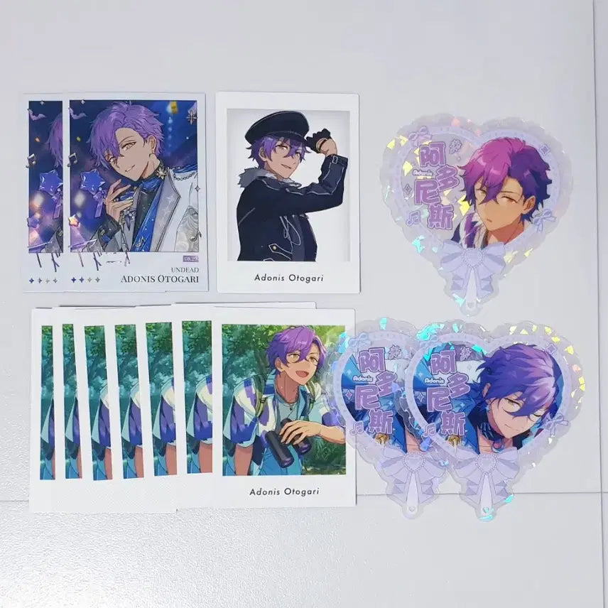 [BUNJANG] Ensemble Stars Adonis Valentine Card Polaroid Bundle Set Merchandise / 앙스타 아도니스 캔뱃지 굿즈 파샷츠 일괄 발렌타인 카드 폴라 팝업 특전