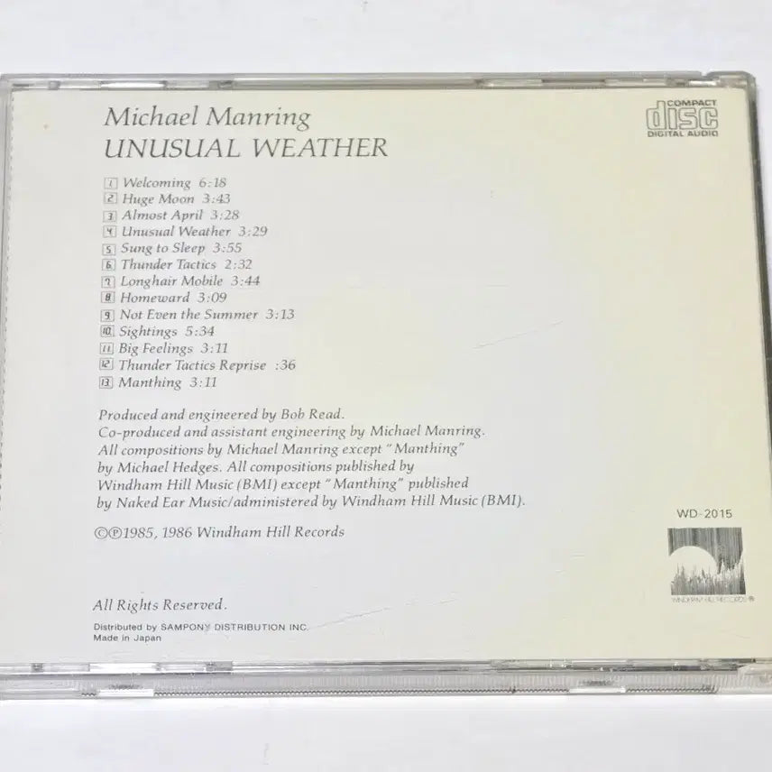 [BUNJANG] Michael Manring Unusual Weather Windham Hill CD / 마이클 맨링 (Michael Manring) - Unusual Weather (Windham Hill)