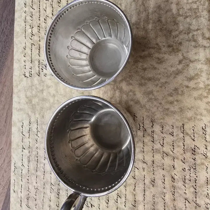 [BUNJANG] Vintage Souvenir Plate Cup with Handles / 빈티지 실플 플레이트 컵