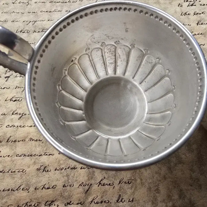 [BUNJANG] Vintage Souvenir Plate Cup with Handles / 빈티지 실플 플레이트 컵