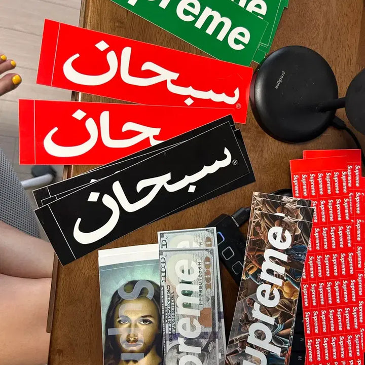 [BUNJANG] Supreme Arabic Logo Sticker / 정품 슈프림 아라빅 스티커, 박스로고, 미니박스로고 예수 그린 블랙