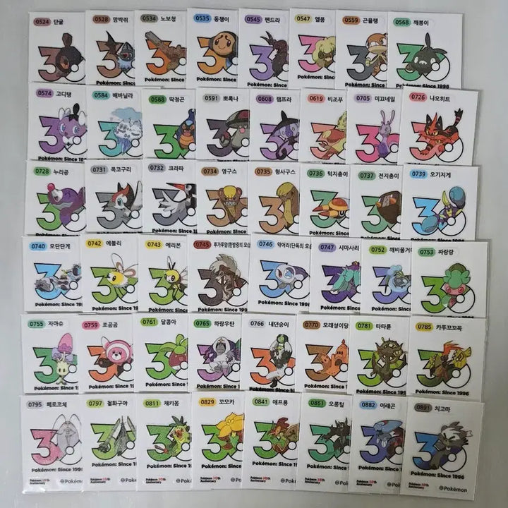 [BUNJANG] Pokemon 30th Anniversary 1013 Logo Stickers / 포켓몬 30주년 1013종 로고띠부씰 판매합니다