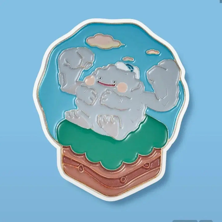[BUNJANG] Pocopia Pop-up Metal Pin Badge (Deguri) / 포코피아 팝업 메탈 핀뱃지(데구리)