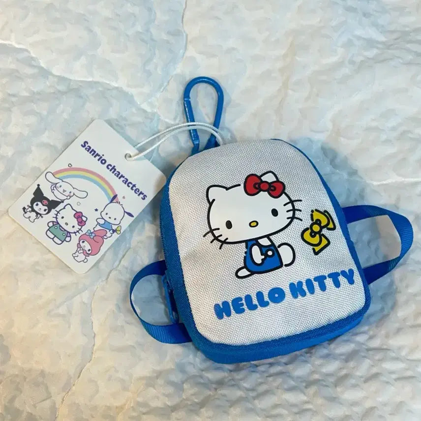 [BUNJANG] Sanrio Hello Kitty Mini Pouch &amp; Folding Shopping Bag Keychain (2-Way) / 택0,새상품) 산리오 헬로키티 미니 파우치&amp; 접이식 장바구니 키링(2way)