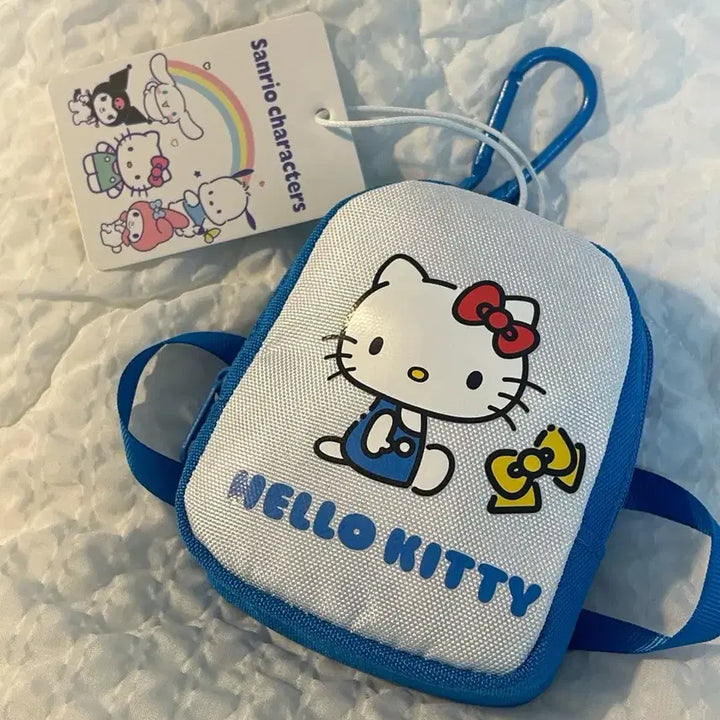 [BUNJANG] Sanrio Hello Kitty Mini Pouch &amp; Folding Shopping Bag Keychain (2-Way) / 택0,새상품) 산리오 헬로키티 미니 파우치&amp; 접이식 장바구니 키링(2way)