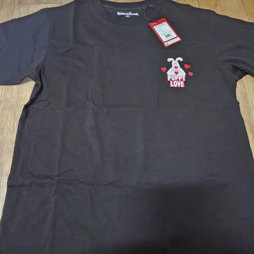 [BUNJANG] Wallace &amp; Gromit Black T-Shirt (L) / 월레스와 그로밋 티셔츠 블랙 L