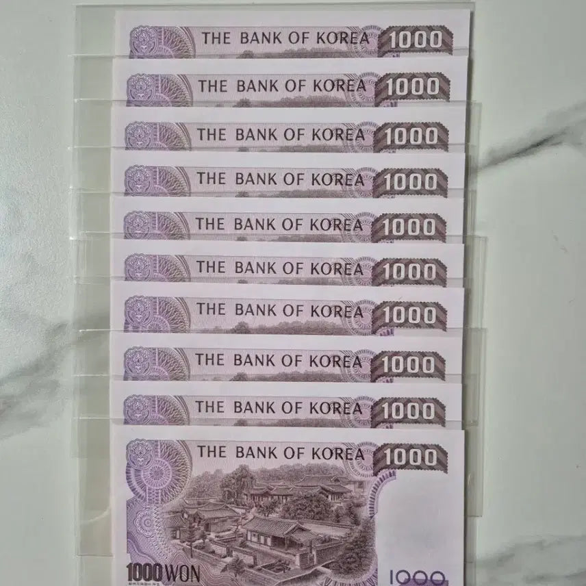 [BUNJANG] 1983 1000 Won Banknote (2nd Series) Uncirculated - 10 Sheets / 천원 2차 미사용 10연번지폐 10장