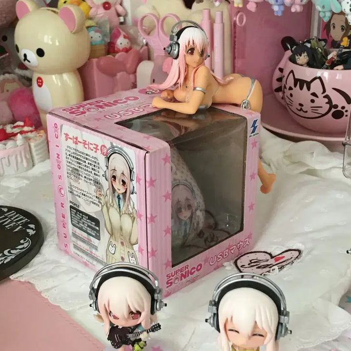 [BUNJANG] Super Sonico Classic Mouse, Noodle Stopper, Mini Figures Set / 고전 슈퍼소니코 (마우스.누들스토퍼.미니피규어 4종) 세트
