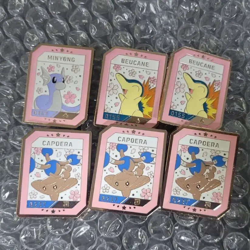[BUNJANG] Isak Toast Pokémon Cherry Blossom Version Badge Bundle Set / 이삭토스트 포켓몬 뱃지 벚꽃버전 6개 일괄