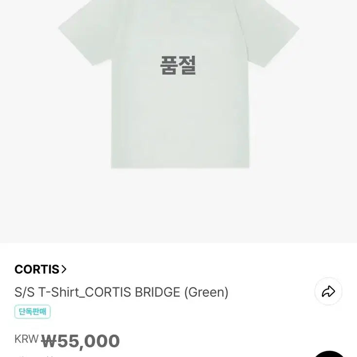 [BUNJANG] CORTIS BRIDGE S/S T-Shirt (Green) - Large / S/S T-Shirt_CORTIS BRIDGE (Green) L사이즈