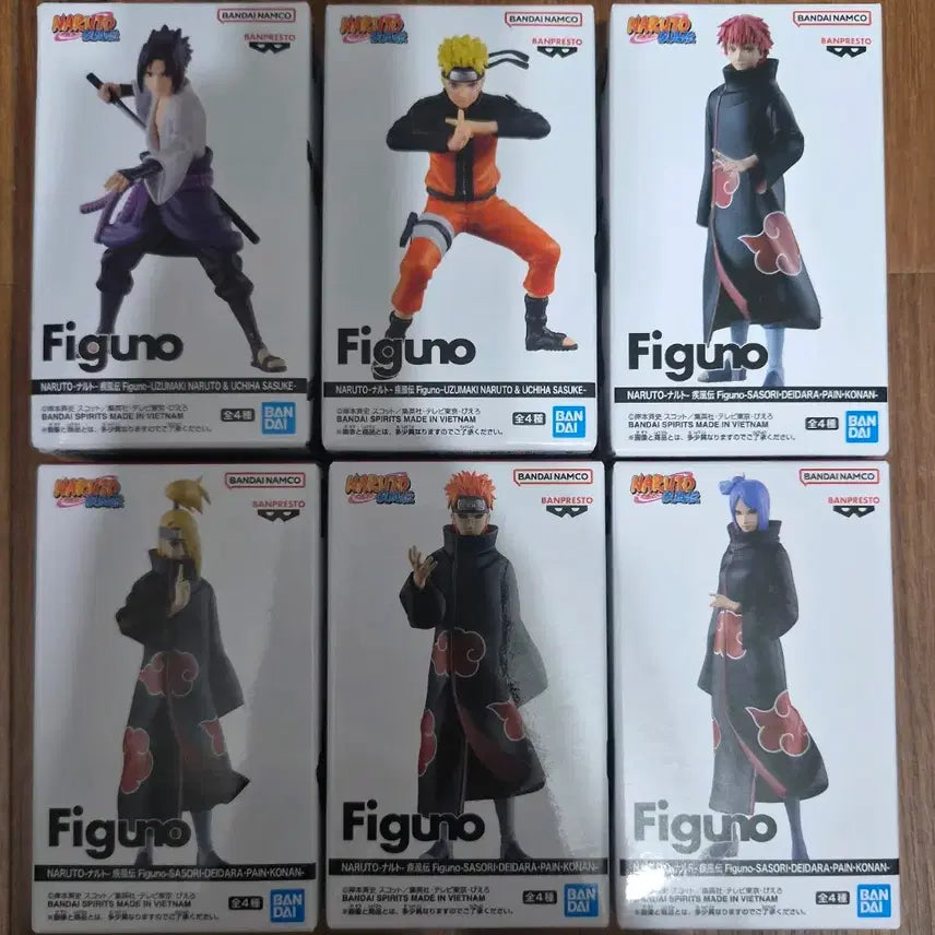 [BUNJANG] Naruto Akatsuki FiguNo Figure 6-Piece Bundle Set (Sealed) / 미개봉 택포 8.0) 나루토 아카츠키 피그노 FIGUNO 일괄 판매합니다!
