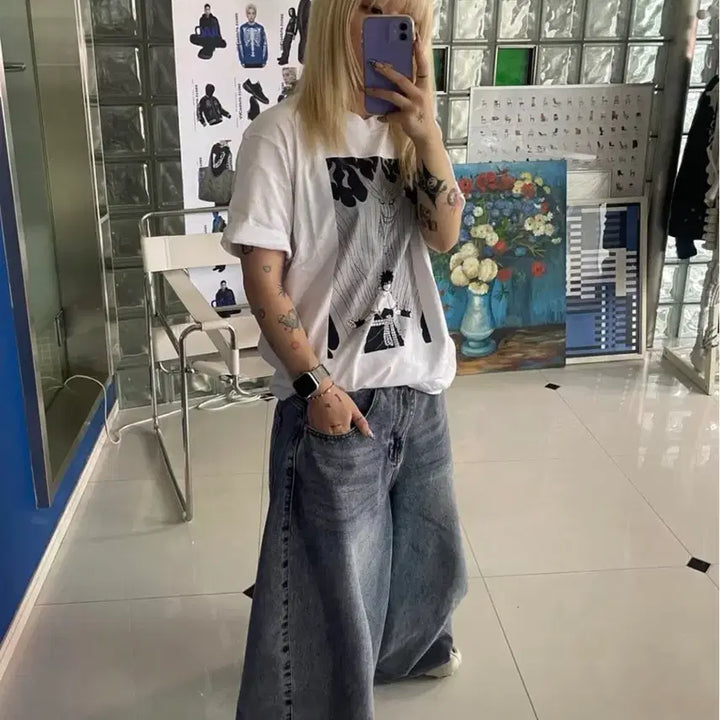 [BUNJANG] Naruto Sasuke Susanoo Graphic T-Shirt White / 나루토 사스케 스사노오 반팔 티셔츠 흰색