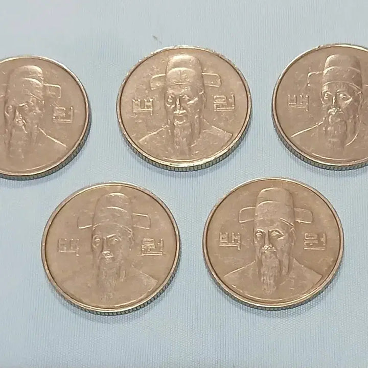 [BUNJANG] 1987 100 Won Coins Bundle Set (5 pieces) / 1987년 100원 동전 5개 일괄