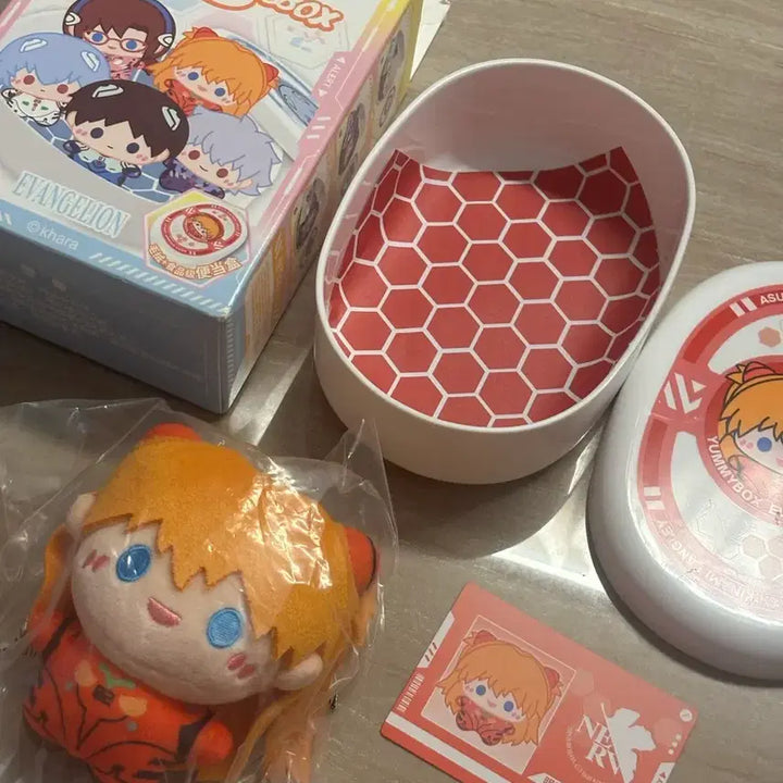 [BUNJANG] Evangelion Lunchbox, Plush, and Card Set / 에반게리온 도시락통, 봉제인형, 카드