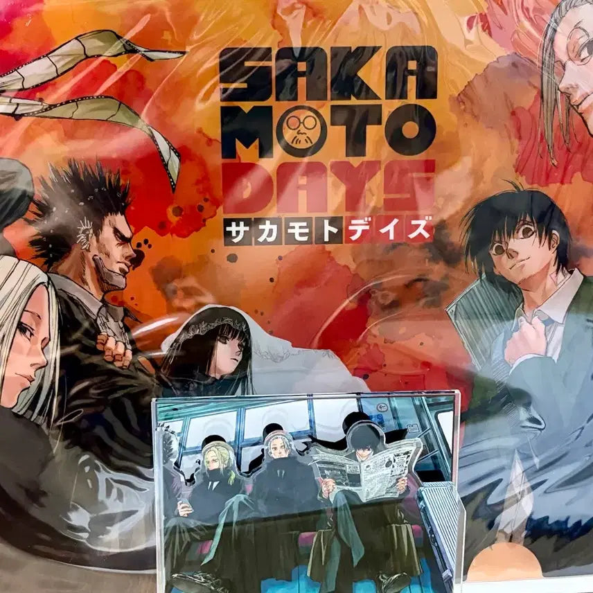 [BUNJANG] Sakamoto Days Sakamoto Order Original Drawing Acrylic Diorama &amp; Clear File Set / 사카모토데이즈 사카모토 오더 원화 디오라마 아크릴 클리어파일 판매 나구모 시시바 오사라기