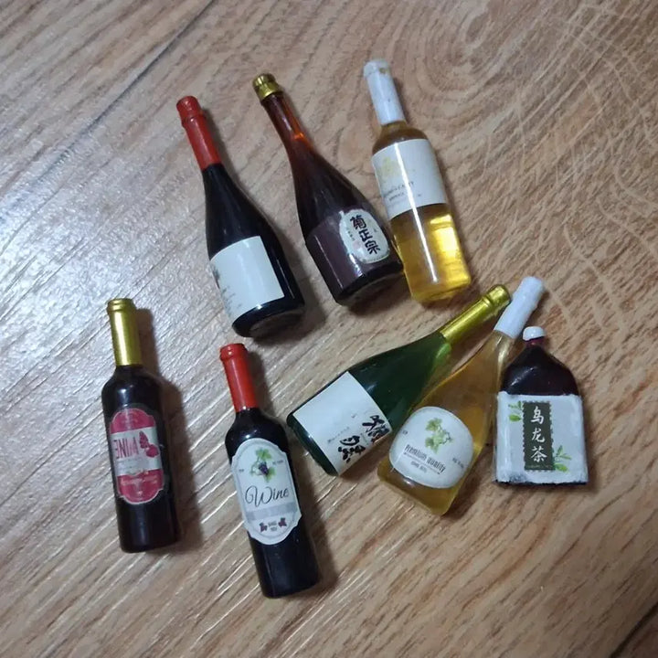 [BUNJANG] Miniature Wine Set with Irregular Bookshelf for Dollhouses / 미니어처 와인 세트, 불규칙 책장 와인장 인형의집 소품 ob11 오비츠