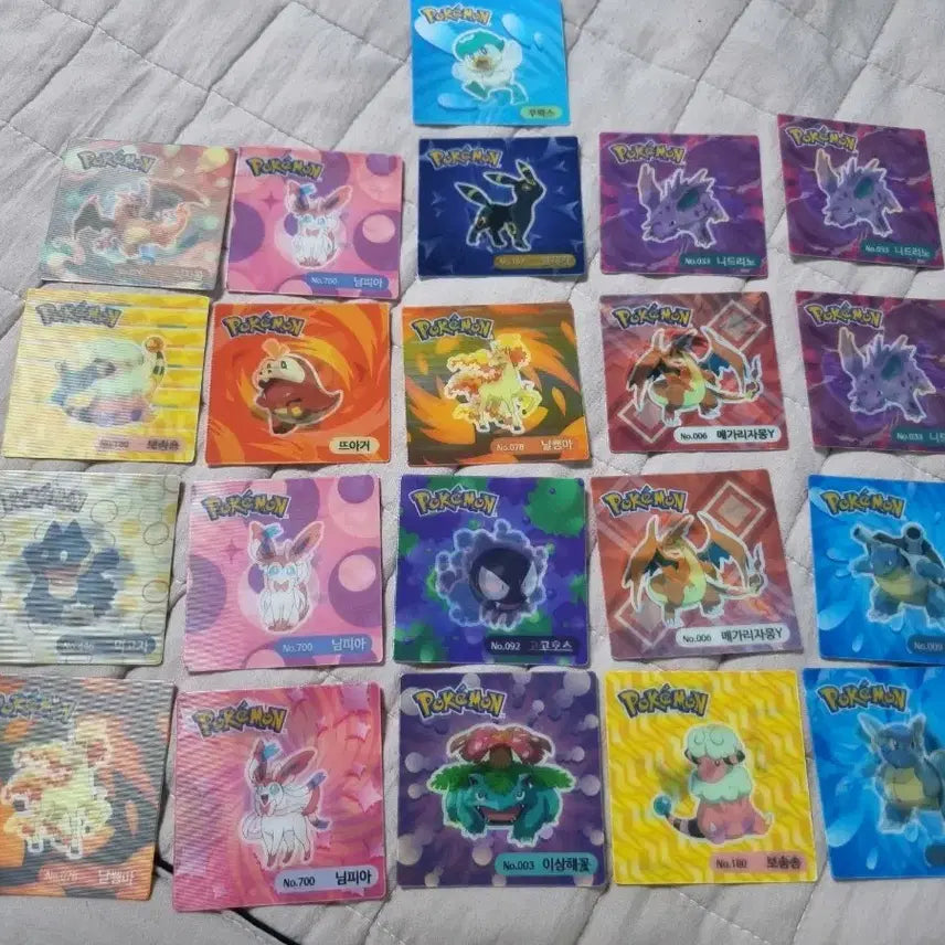 [BUNJANG] Pokemon Lenticular Chips Bundle Set (21 pcs) / 포켓몬 렌티큘러칩 21장 일괄 판매