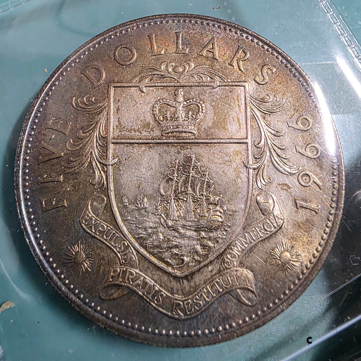 [BUNJANG] Bahamas 1966 $5 Large Silver Coin / 바하마 제도 1966년 5달러 대형 은화