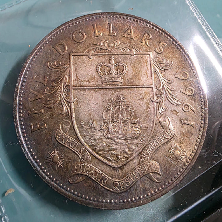 [BUNJANG] Bahamas 1966 $5 Large Silver Coin / 바하마 제도 1966년 5달러 대형 은화