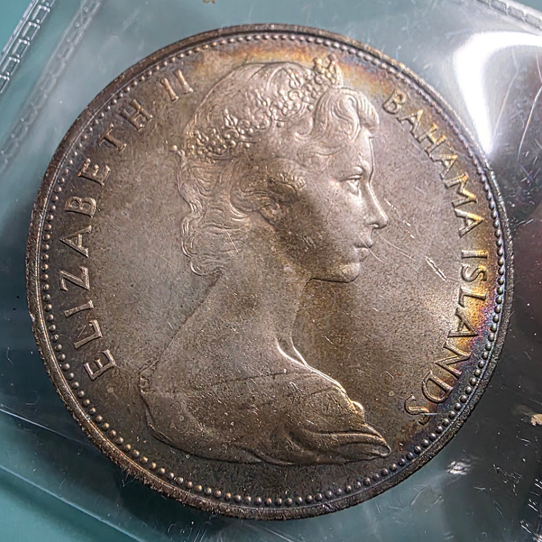 [BUNJANG] Bahamas 1966 $5 Large Silver Coin / 바하마 제도 1966년 5달러 대형 은화