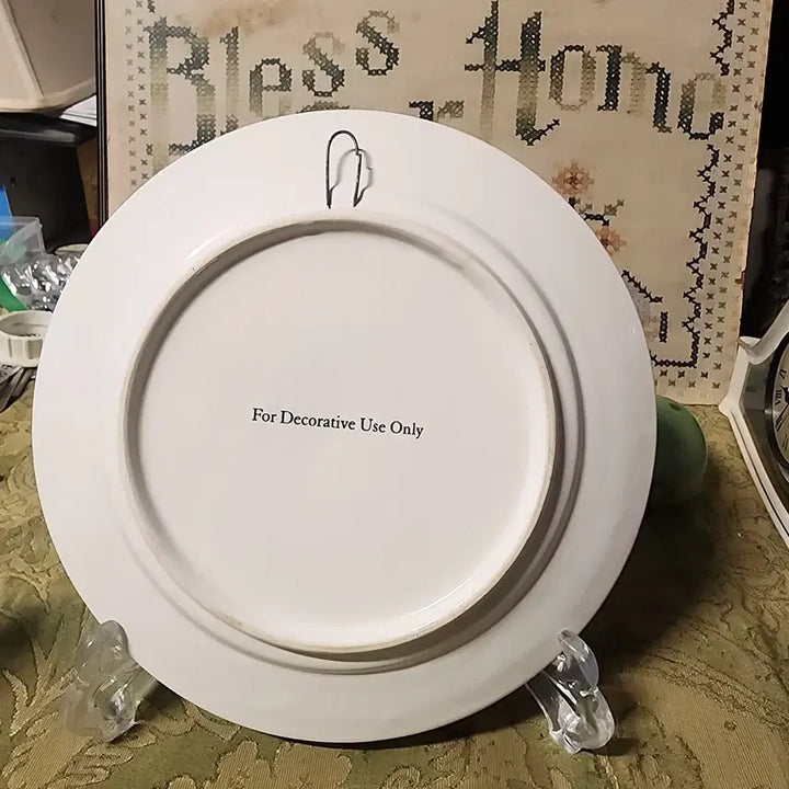[BUNJANG] Snowman Decorative Plate Ceramic 21.4cm / 스노우맨 장식 접시 도자기 지름21.4cm10000원