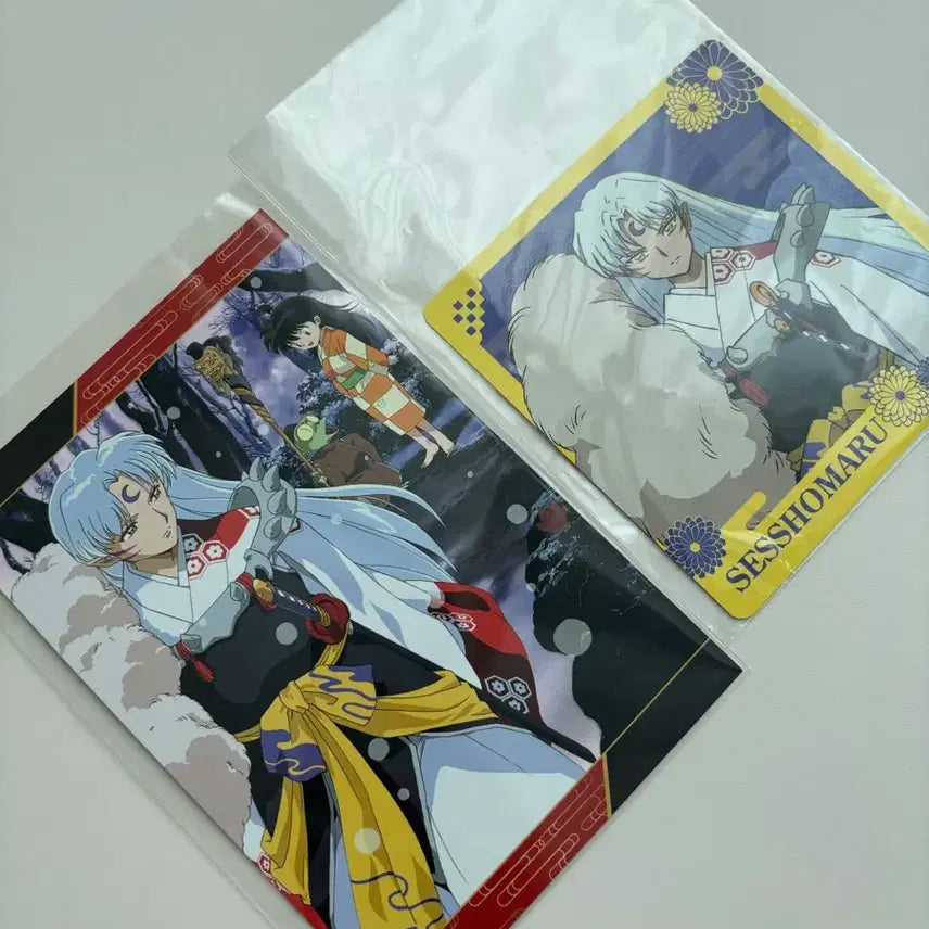 [BUNJANG] Inuyasha Sesshomaru Memorial Card &amp; Coaster Bundle Set / (일괄) 이누야샤 팝업 특전 셋쇼마루 메모리얼카드, 코스터
