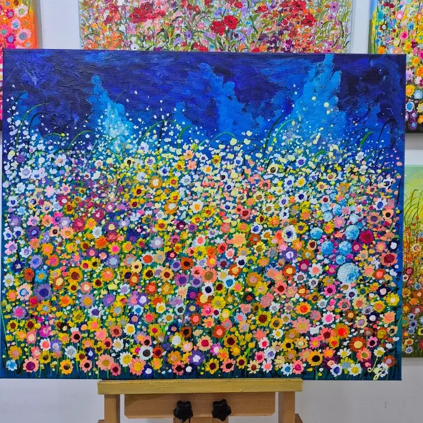 [BUNJANG] Deep Blue and Wildflowers Original Painting / 딥블루와 들꽃. 새상품. 원화작품.