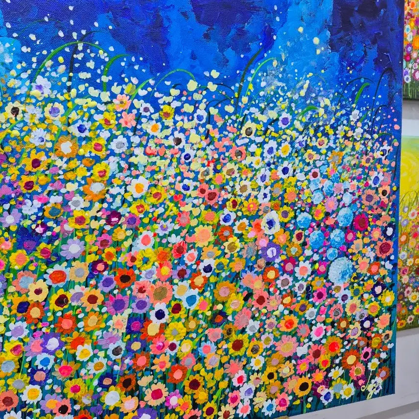 [BUNJANG] Deep Blue and Wildflowers Original Painting / 딥블루와 들꽃. 새상품. 원화작품.