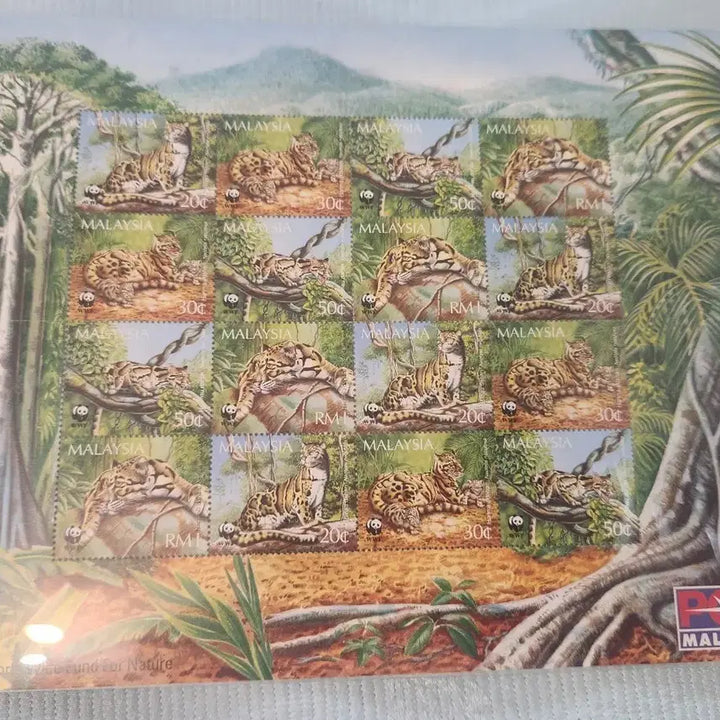 [BUNJANG] Malaysia Leopard Stamp Sheetlet / 말레이시아 표범 우표 전지