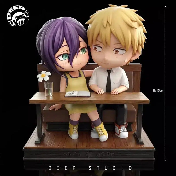 [BUNJANG] Chainsaw Man Denji &amp; Reze Coffee Shop Resin Statue DEEP STUDIO (Sealed) / 체인소맨 레제 덴지 커피숍 레진 DEEP STUDIO (미개봉)