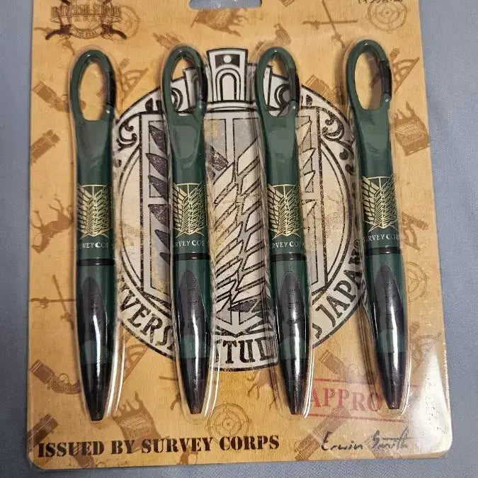 [BUNJANG] Attack on Titan Universal Studios Collaboration Ballpoint Pen Set / 진격의 거인 유니버셜 스튜디오 4개 볼펜 세트 미사용