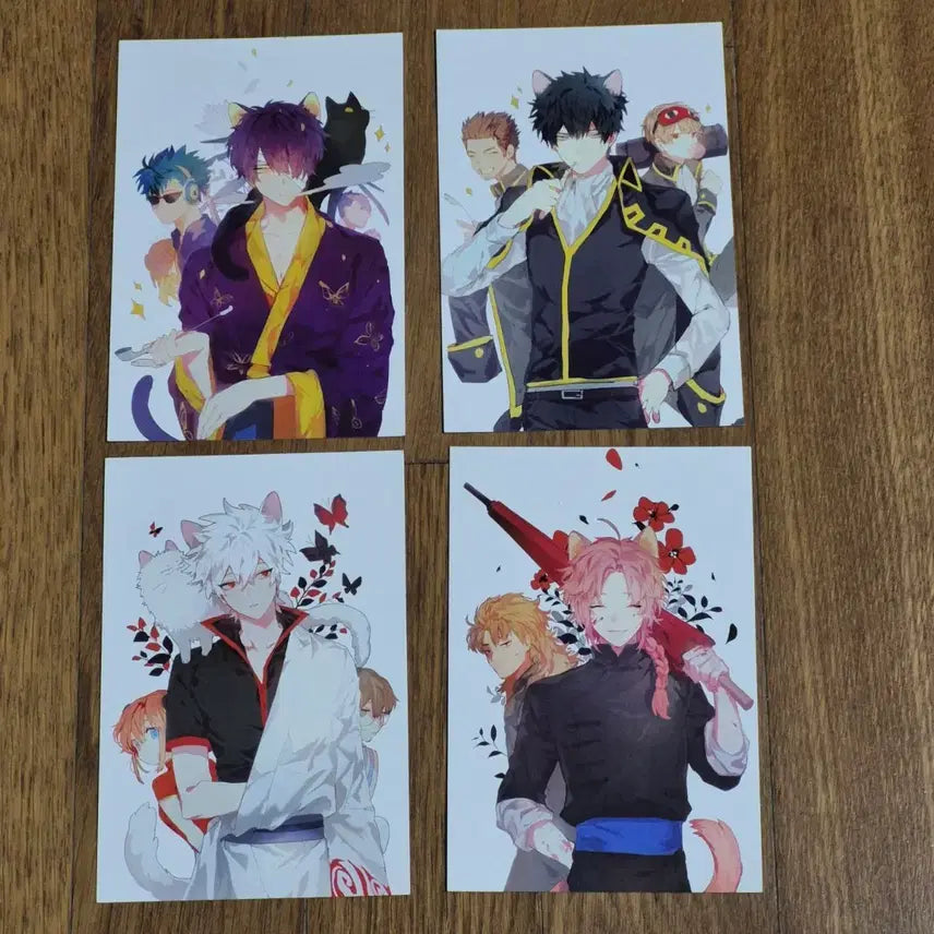[BUNJANG] Gintama Unofficial Goods Postcard 4-Set Bundle / 은혼 비공굿 엽서 4종 일괄 세트