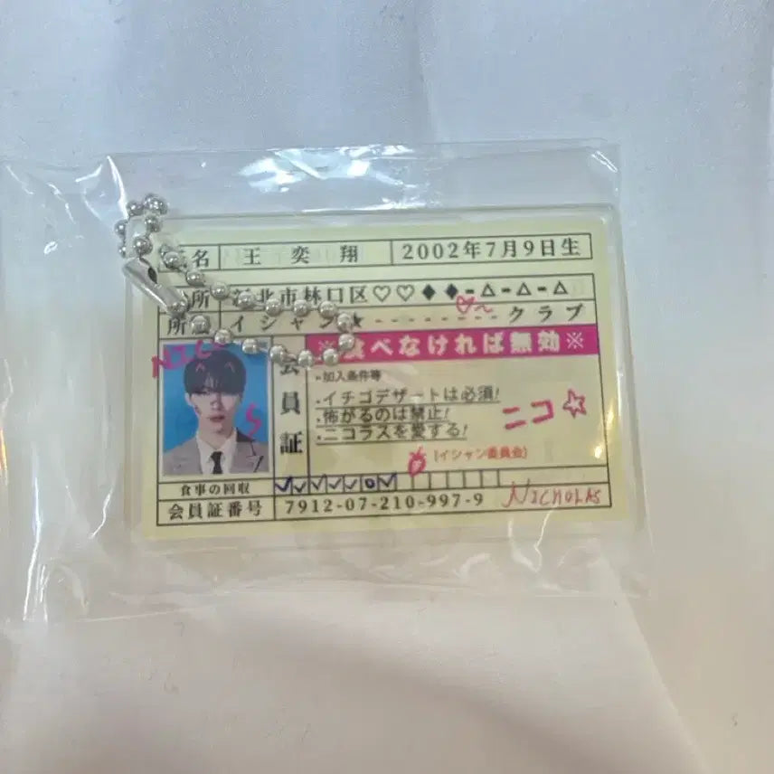 [BUNJANG] ENHYPEN Nicholas ID Keychain Card / 니콜라스 아이디 키링 아이디카드 앤팀