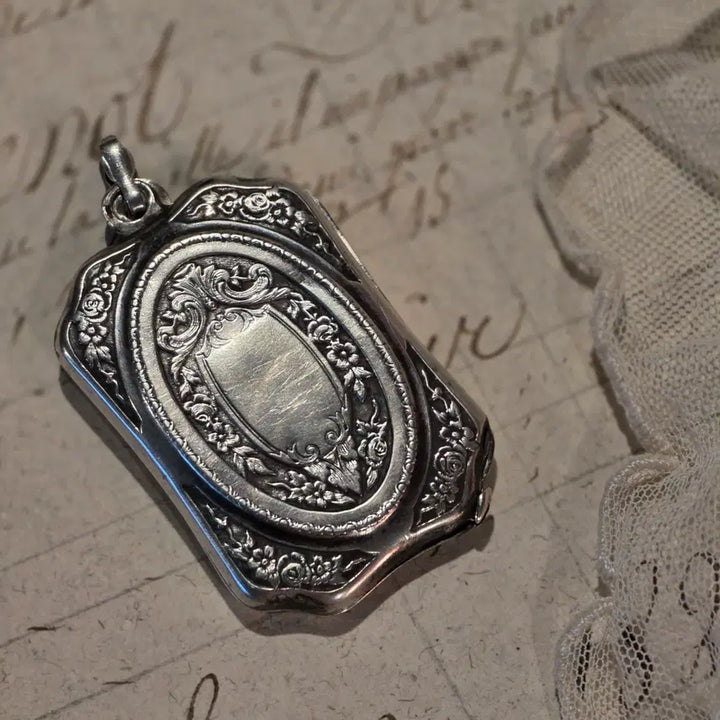 [BUNJANG] French Antique Silver Double Folding Mirror / 프렌치 앤틱 실버 더블 폴딩 미러