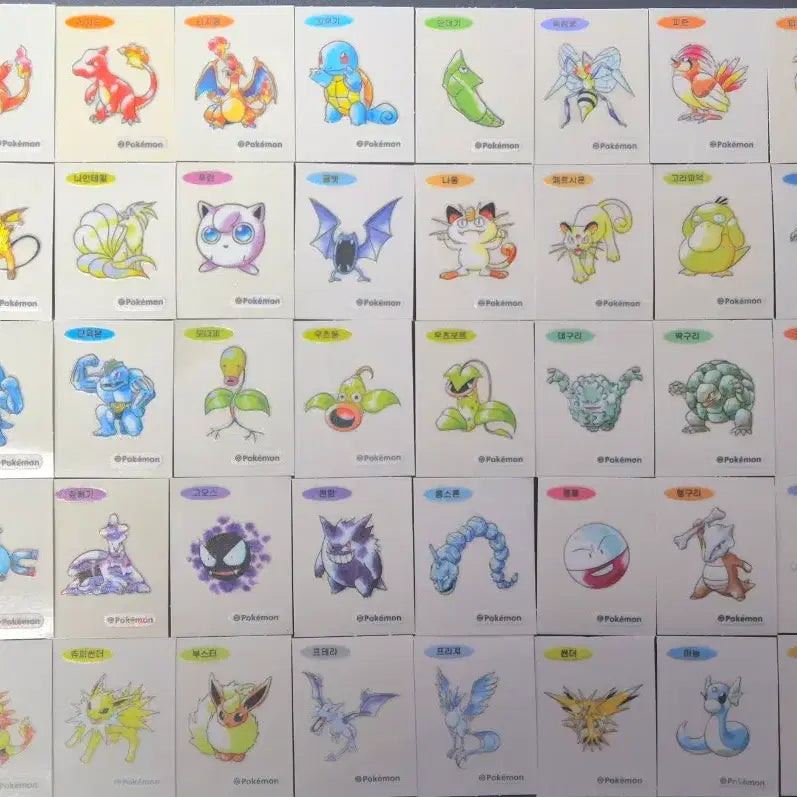 [BUNJANG] Pokemon 30th Anniversary Artwork Tteobuksil Set (49 Types) / 포켓몬스터 30주년 아트웍 띠부씰 49종 일괄 판매