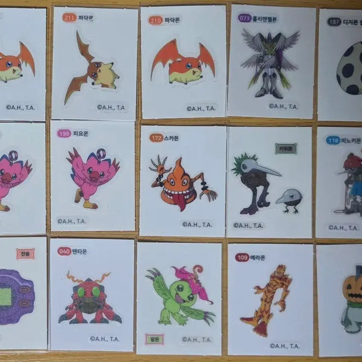 [BUNJANG] Digimon Adventure Digimon Bread POGs Sticker Set (19 Types) Bundle / 디지몬 디지몬어드벤처 디지몬젤리 디지몬빵 특전 띠부씰 19종 일괄판매