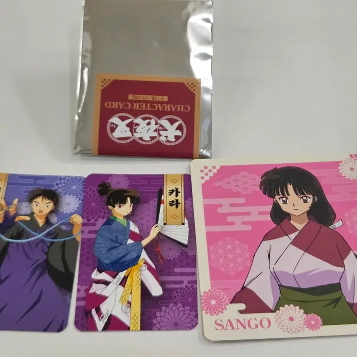 [BUNJANG] Inuyasha Pop-Up Goods Character Card Special Coaster Set: Sango, Miroku, Kagome / 이누야샤 팝업 굿즈 캐릭터카드 특전 코스터 산고 미륵 카라