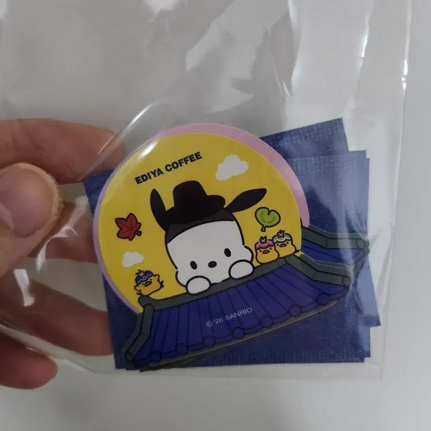 [BUNJANG] Ediya Sanrio Stamp Sticker Set (5 Types, Sealed) / 이디야 산리오 우표스티커 미개봉 5종 set