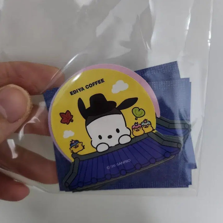 [BUNJANG] Ediya Sanrio Stamp Sticker Set (5 Types, Sealed) / 이디야 산리오 우표스티커 미개봉 5종 set