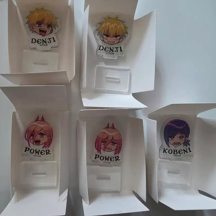 [BUNJANG] Chainsaw Man Trading Random Mini Acrylic Stand - Power, Denji, Kobeni - 5 Types Bundle Set / 체인소맨 트레이딩 랜덤 미니 아크릴 스탠드 파워 덴지 코베니 5종 일괄