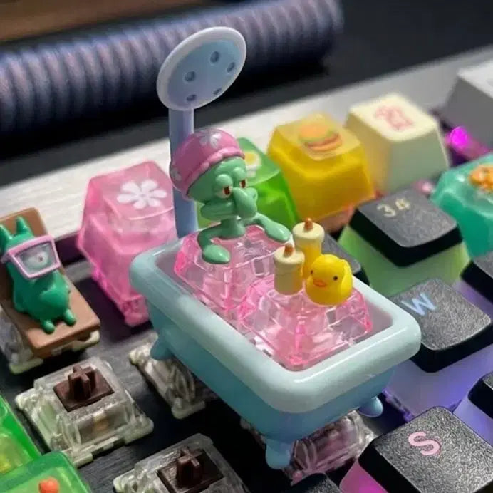 [BUNJANG] SpongeBob SquarePants Bath Series Squidward Keycap (Sealed) / 스폰지밥 욕조 키캡 징징이 (미개봉)