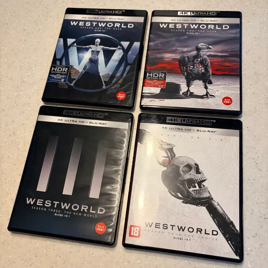 [BUNJANG] Westworld Season 1-4 Blu-ray Box Set (Korean Edition) / [일괄/4K블루레이] HBO 웨스트월드 시즌1~4 전편 (국내정발판)