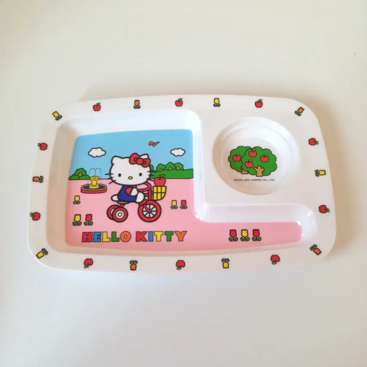 [BUNJANG] Vintage Hello Kitty Melamine Dinner Plate Tray [Rare] / 고전 헬로키티 멜라민 식판 트레이 [희귀]