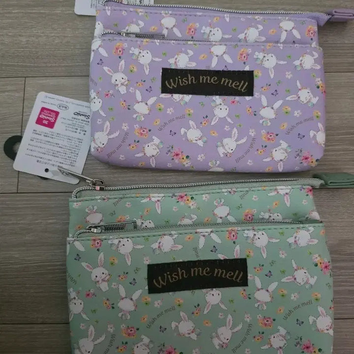 [BUNJANG] Abail Wishme Miel Pouch Mint/Purple / 아베일 위시미멜 파우치 민트/퍼플