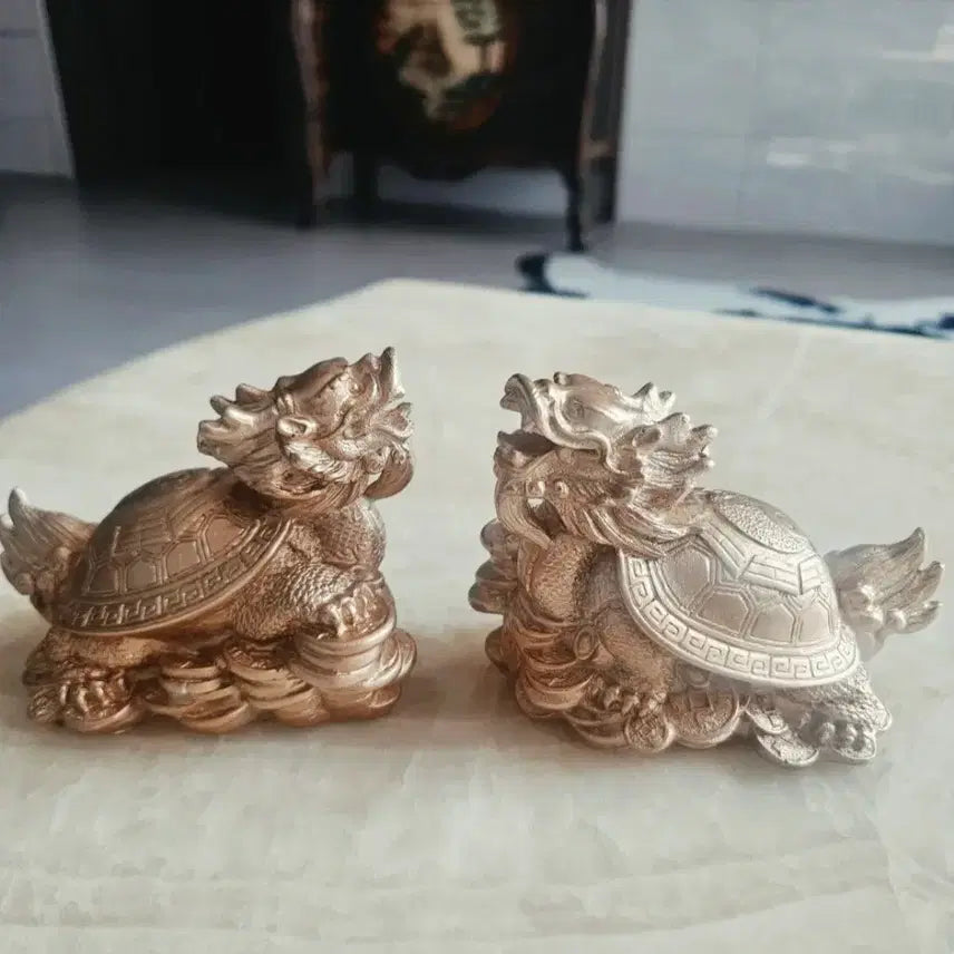 [BUNJANG] Pair of Dragon Head Turtle Ornaments / 용두거북 장식 한쌍