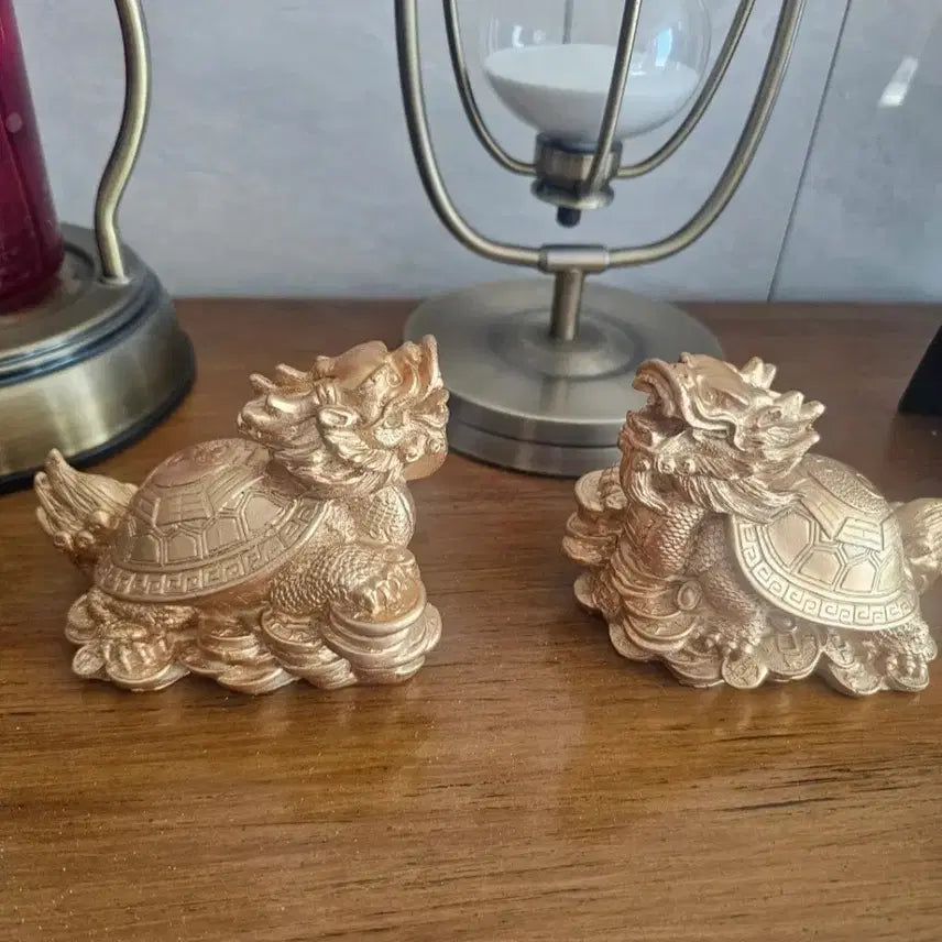 [BUNJANG] Pair of Dragon Head Turtle Ornaments / 용두거북 장식 한쌍