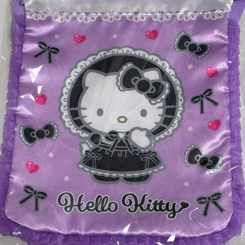 [BUNJANG] Sanrio Hello Kitty Lovely Frill Series Drawstring Pouch / 미개봉)산리오 헬로키티 러블리 프릴 시리즈 복조리 파우치 로리타 블랙