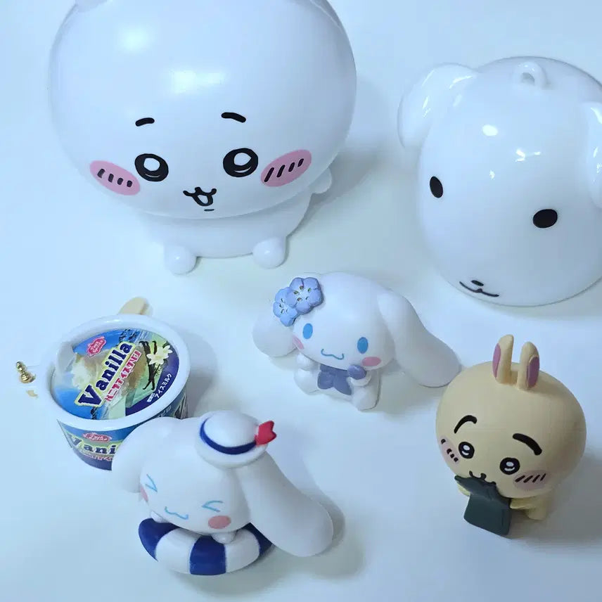[BUNJANG] Chiikawa Cinnamonroll Keychain Figure Bundle Set / 가챠 일괄 치이카와 시나모롤 키링 피규어