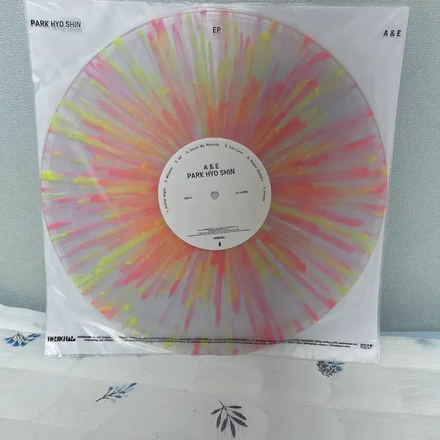 [BUNJANG] Park Hyo Shin A&amp;E Pink &amp; Yellow Splatter LP / 택포8.5) 박효신 - A&amp;E 핑크 &amp; 옐로우 스플래터 LP