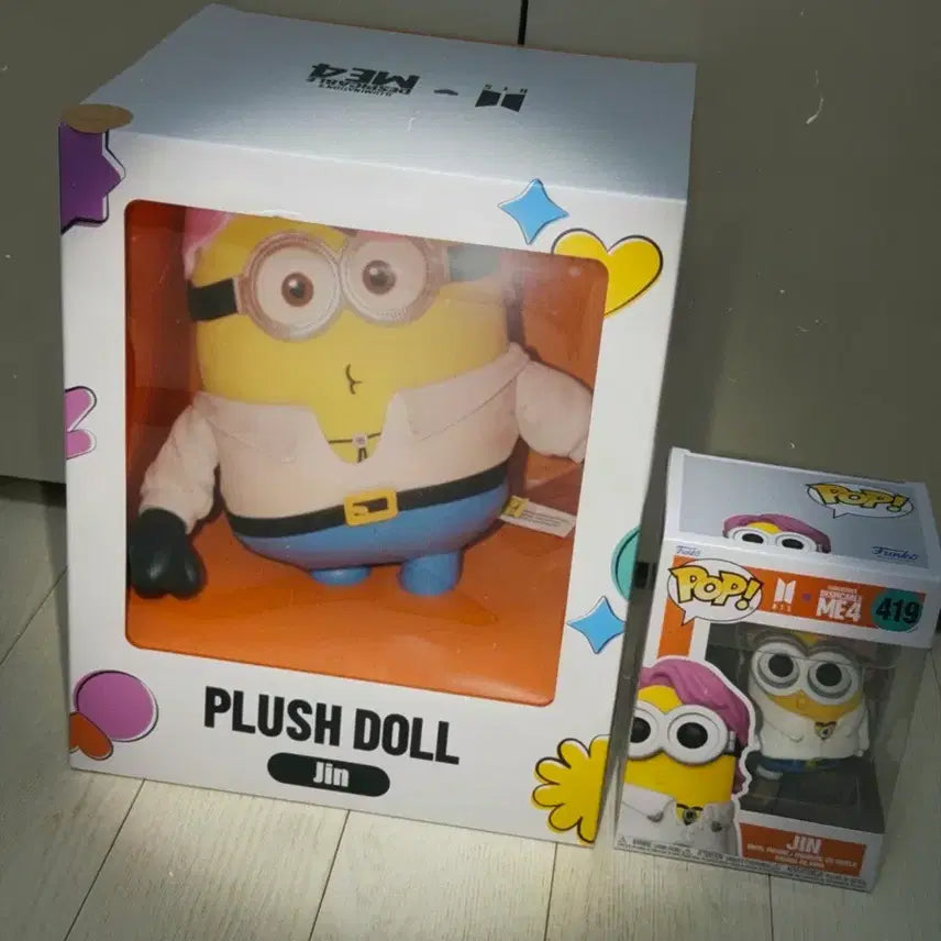 [BUNJANG] BTS Funko Minions Jin Doll Figure Set / [BTS] 펀코 미니언즈 진 인형 팝업 피규어 세트